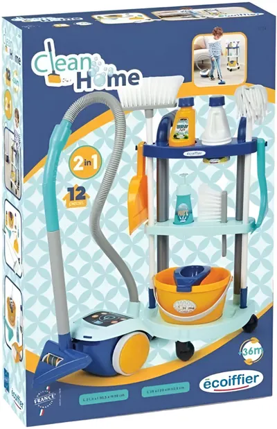 Set de joaca pentru copii Ecoiffier Clean Home - Aspirator si carucior