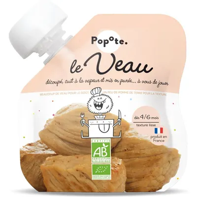 Piure cu 51% Carne de Vitel pentru Copii +4-6 Luni Ecologic/Bio 60g