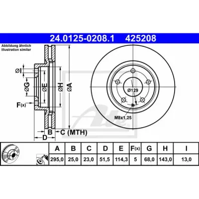Disc frana ATE 24.0125-0208.1