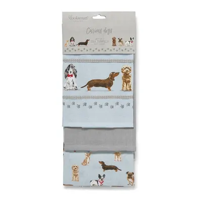 Prosoape de vase 3 buc. din bumbac 45x65 cm Curious Dogs – Cooksmart ®