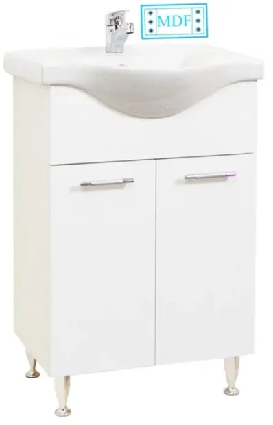 Set Baza front MDF si Lavoar seria 153, 60 cm, alb