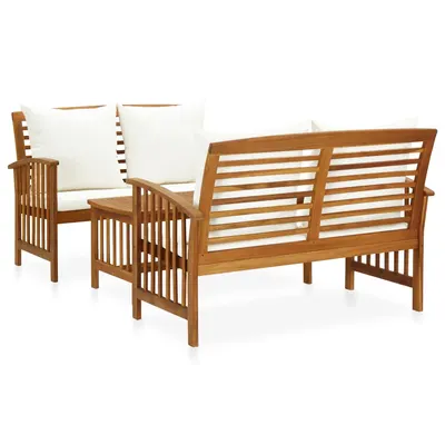 vidaXL Set mobilier grădină cu perne, 3 piese, lemn masiv de acacia