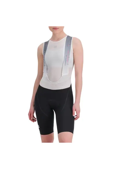 Pantaloni scurti ciclism cu bretele dama Total Comfort SS 2024 - Negru