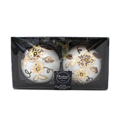 Set Decoris 2 globuri albe elegante