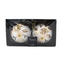 Set Decoris 2 globuri albe elegante