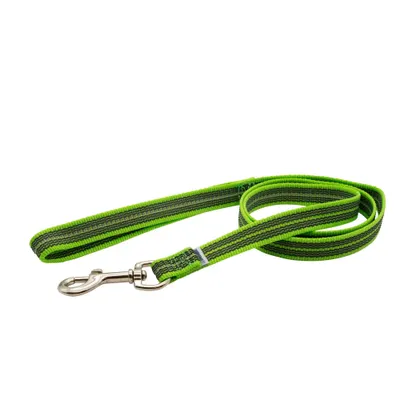 Lesa Herm. Sprenger din nailon pentru dresaj cu insertie cauciucata cu maner - Verde - 200 cm