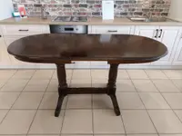 MASA LIDER 38 DIN LEMN DE FAG CULOARE NUC 130 cm restransa 160 cm extinsa latime 76cm