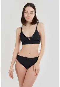Sutien bralette de baie cu bureti detasabili Sahara - Negru