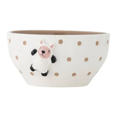 Bol pentru copii alb/maro din gresie ø 14 cm Dolly – Bloomingville Mini