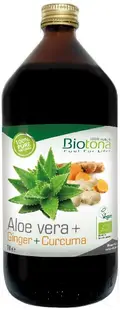 Suc organic de aloe vera, turmeric și ghimbir, 1 l, Biotona