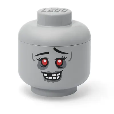 Cutie de depozitare pentru copii gri din plastic ø 24x27 cm Head Zombie L – LEGO®