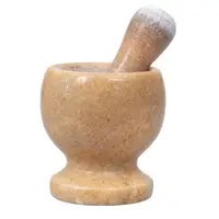 Mojar cu Pistil, Diametru 10 cm, Inaltime 10.5 cm, din Marmura, Somon