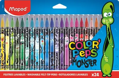 Set carioci Maped Color Peps - Monster, 24 culori