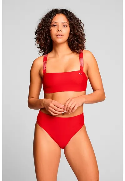 Slip cu talie inalta - Rosu vermillion