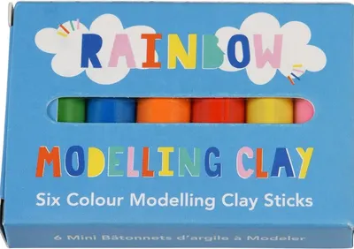 Mini argilă de modelare Rex London - Rainbow, 6 culori
