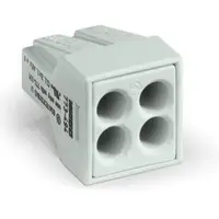 PUSH WIRE® connector for junction boxes; for solid and stranded conductors; for Ex applications; max. 2.5 mm²; 4-conductor; light gray housing; light gray cover; Surrounding air temperature: max 60°C; 2,50 mm²