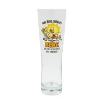 Pahar bere, 500 ml, mesaj funny “Mai bine burtos de bere decât cocoșat de muncă!”