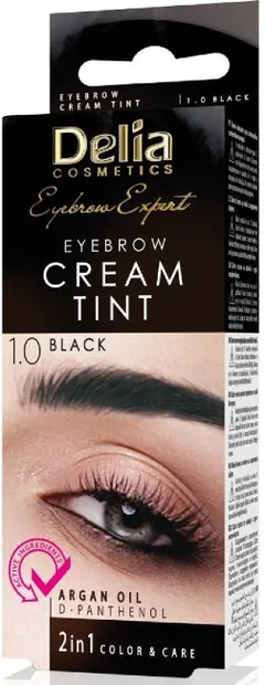 Delia Vopsea cremă pentru sprâncene cu argan, 1.0 negru, 15 ml