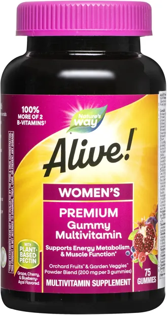 Alive Women's Premium Gummies, 75 tablete, Nature's Way