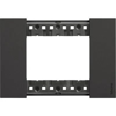 Rama ornament 3 module Bticino Living Now KA4803KG, negru