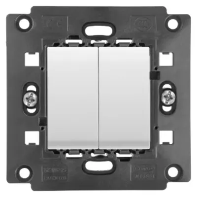 Intrerupator cap scara 250V ac - 16 AX - Standard englez - 2 modulS - WHITE - CProiector HORUS