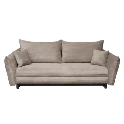 Canapea CAMILLE extensibila, 3 locuri, cu arcuri si lada depozitare, cappuccino, 238x115x95 cm