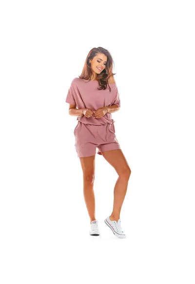 Salopeta oversize din bumbac - - Roz
