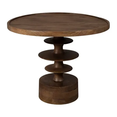 Măsuță de cafea în culoare naturală închisă rotundă din lemn de mango ø 66 cm Cath – Dutchbone