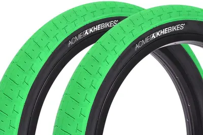 Set cauciucuri BMX KHE ACME 20 inch x 2,40 inch verde