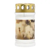 Candela din Plastic cu Capac, Alba, Model Papadie, Bolsius, 120 Ore