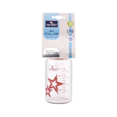 Biberon din sticla cu tetina anticolici 120 ml Pink