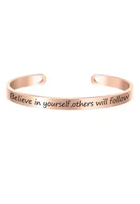 Bratara ajustabila - gravata Believe in yourself - others will follow - - Auriu rose