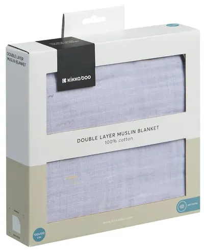 Pătură de muselină cu două straturi KikkaBoo - Seally Me, 100 х 100 cm