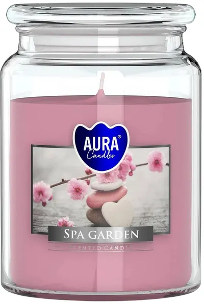 Lumânare parfumată Bispol Aura - Spa Garden, 500 g