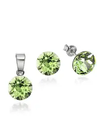 Set Argint 925 placat cu rodiu cu cristale Swarovski® 8mm - Verde