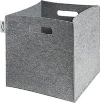 Cutie depozitare jucarii Ikonka Grey din pasla, dimensiuni 31x31cm