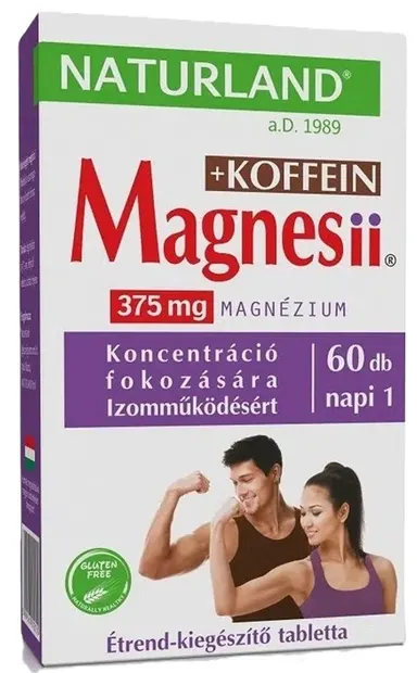 Magneziu + Cofeina, 60 tablete, Naturland