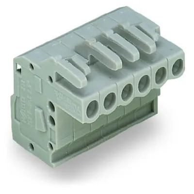 1-conductor female plug; angled; 2.5 mm²; Pin spacing 5 mm; 12-pole; 2,50 mm²; gray
