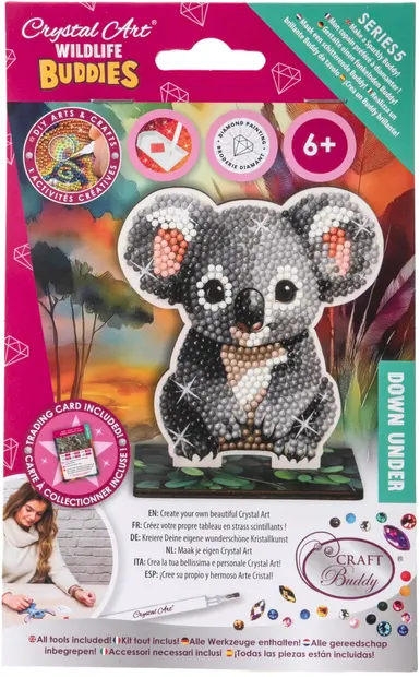 Set de broderie cu diamante Craft Buddy - Crystal Art Buddies: Koala, 7 piese