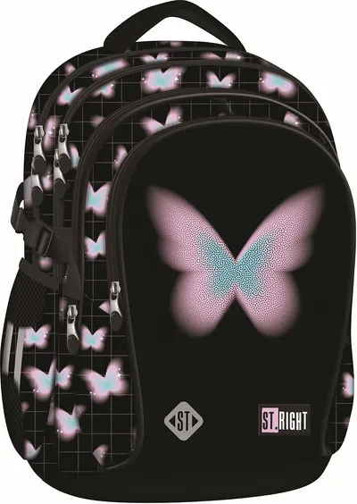 Ghiozdan școlar St. Right Pastel Butterfly - 4 compartimente