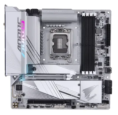 Placa de baza Gigabyte B760M AORUS ELITE X AX, micro ATX, compatibila cu procesoare Intel Gen 13 si 14, fara radiator, Second Hand