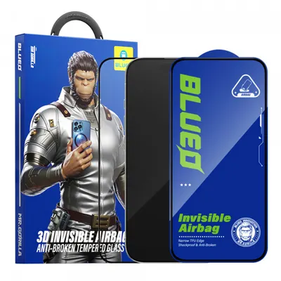 Folie de protectie Ecran Blueo Anti-Broken pentru Apple iPhone 16 Plus / 15 Plus / 14 Pro Max, Sticla Securizata, Full Glue, Neagra
