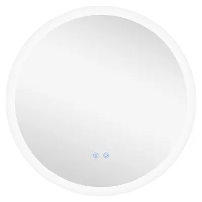 kleankin Oglindă de Baie cu Lumină LED Reglabilă, Întrerupător Tactil, și Funcție de Memorie, Ø60x3 cm, Transparent | Aosom Romania