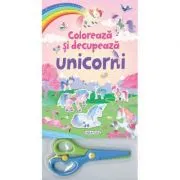 Coloreaza si decupeaza unicorni (roz)