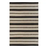 Covor reversibil pentru exterior din plastic reciclat Green Decore Zambezi, 160 x 230 cm, alb-negru