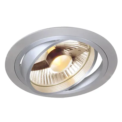 Spot incastrat, NEW TRIA 150 Ceiling lights GU10, aluminium single-headed, QPAR111, round, brushed aluminium, max. 75W, incl. leaf springs