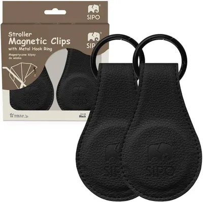 Set de clips magnetici pentru cărucior Sipo - SCA-16, 2 bucăți, negre