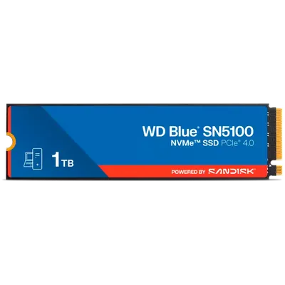 SSD WD Blue SN5100 1TB M.2 2280 PCIe Gen4 x4 NVMe QLC 3D, Read/Write: 7100/6700 MBps, IOPS 1000K/1300K, TBW: 600