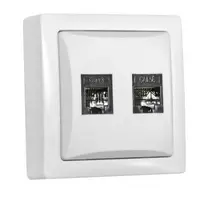Aparataj PT IP20 priza telefon RJ11 & data RJ45 Cat.5e - alb Super Slim