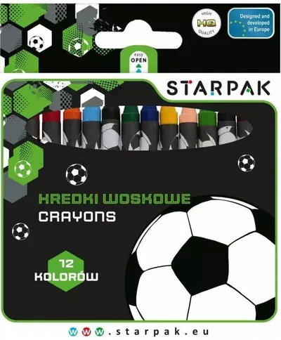 Creioane de ceară Starpak Football - 12 buc